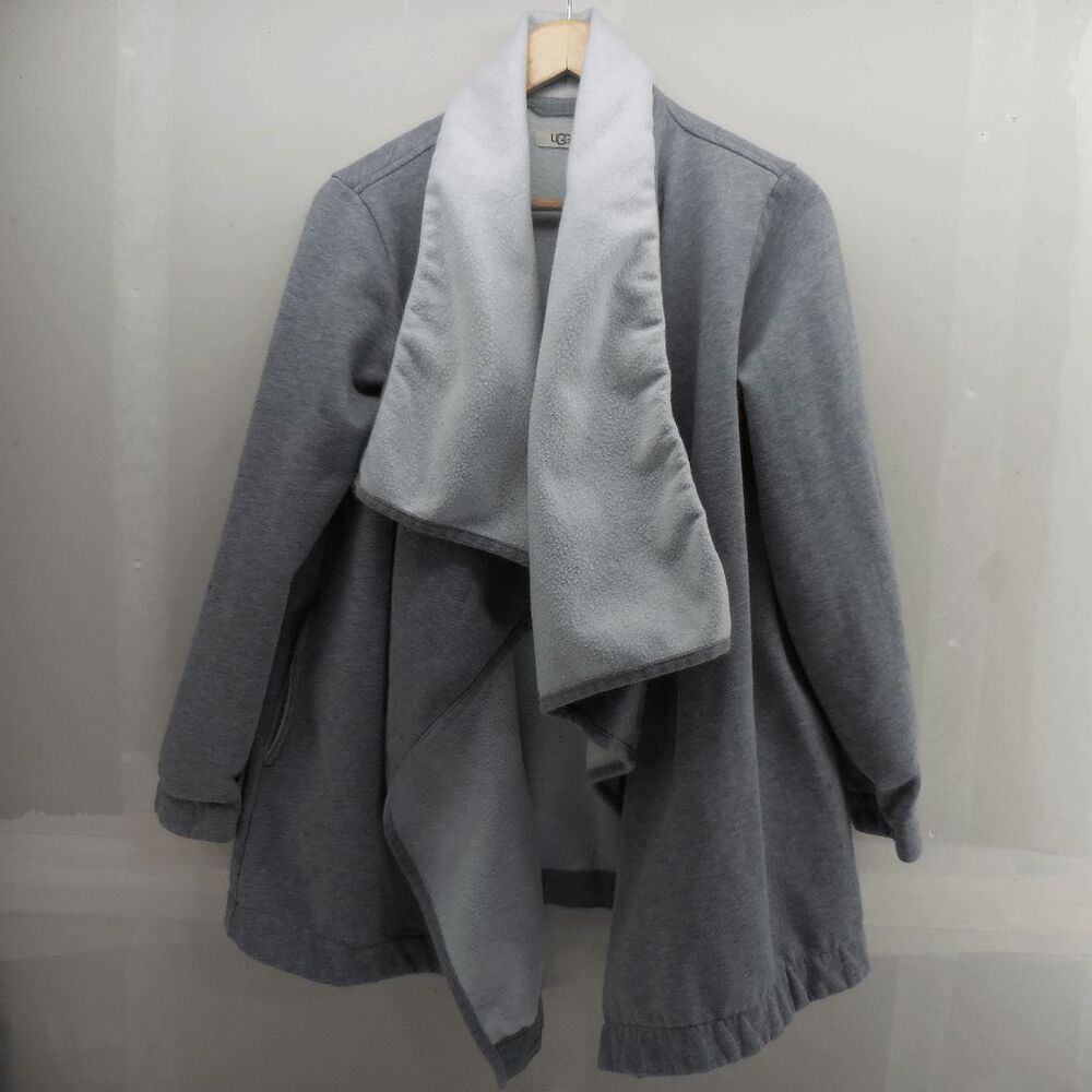 Women’s UGG Janni Gray Fleece Blanket‎ Cardigan with Pockets Size Large, Grey